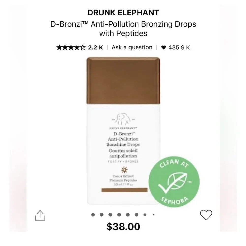 Drunk Elephant luxe beauty D-bronzi fortify drops